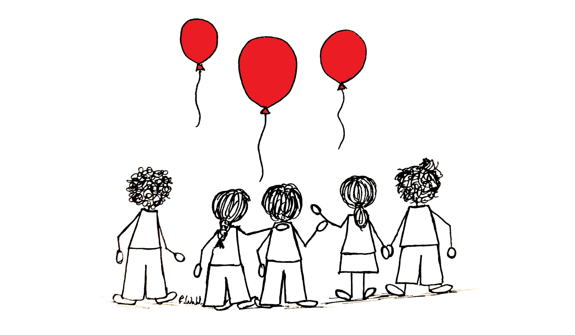 Ballon Gruppe_alle Ballons rot
